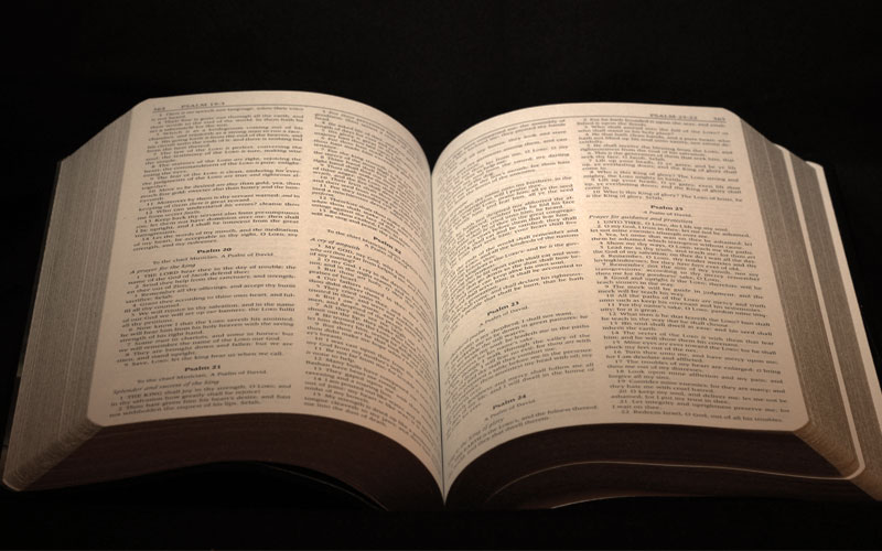 An open Bible